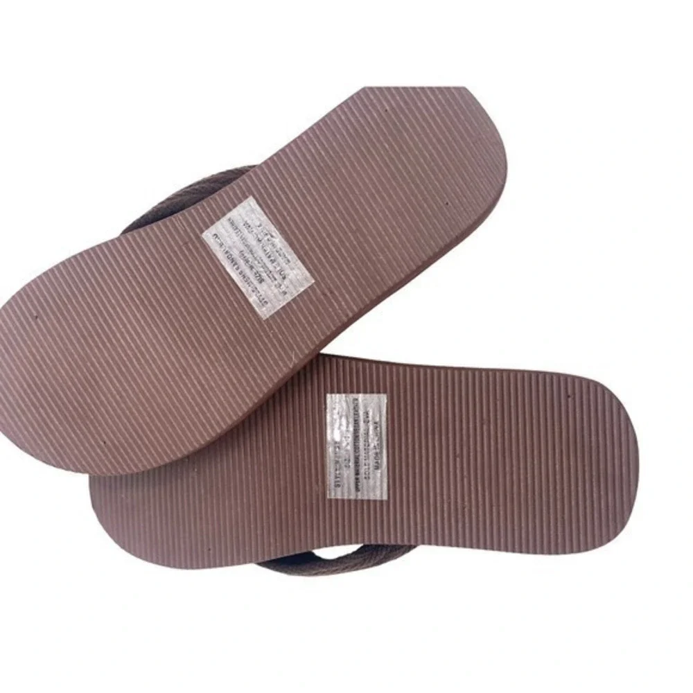 NEW Sole Mates Men’s Flip Flops Sandals NEW Brown Size‎ 9/10